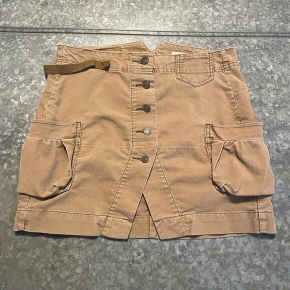 Levi's Dresses & Skirts - Vintage Levi's Corduroy Cargo Pocket Skirt 9 Tan Khaki Safari Military 90s Y2K